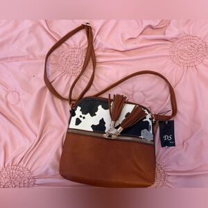 Brown and Black Cow Print Crossbody Bag